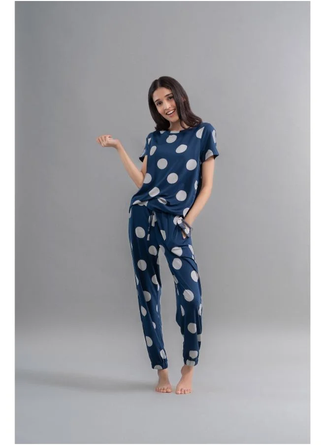 نسيسيرا Sleepy Navy Polka Supima Pajama Set