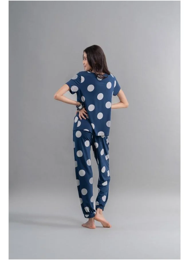نسيسيرا Sleepy Navy Polka Supima Pajama Set