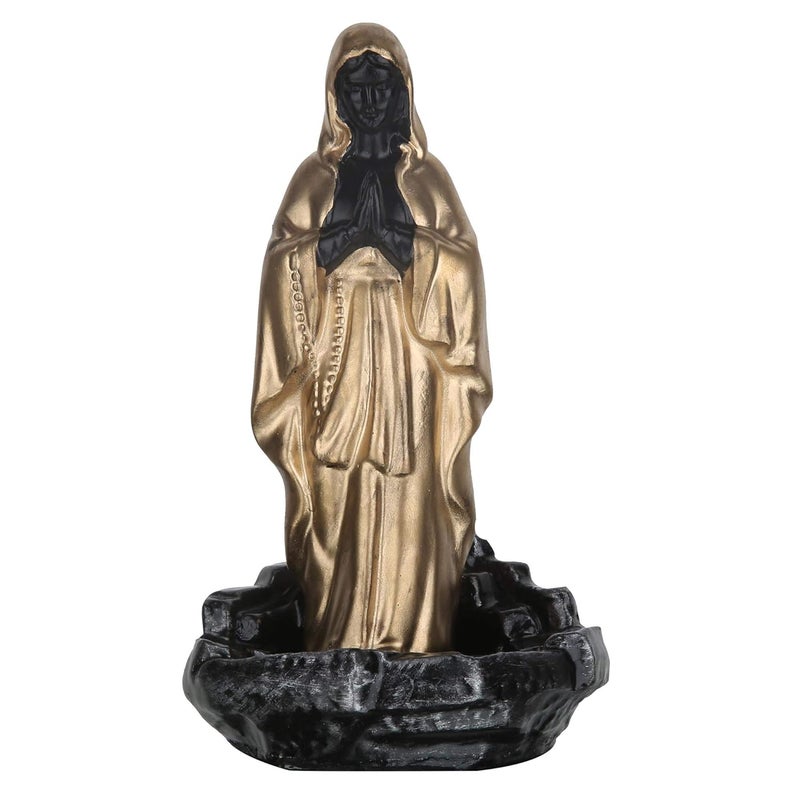 Craftam Big Size Virgin Mother Mary Smoke Backflow Cone Incense Holder with 20 Incense Cones Christian Religious Gifts LWH 10X10X19 cm - Image 2
