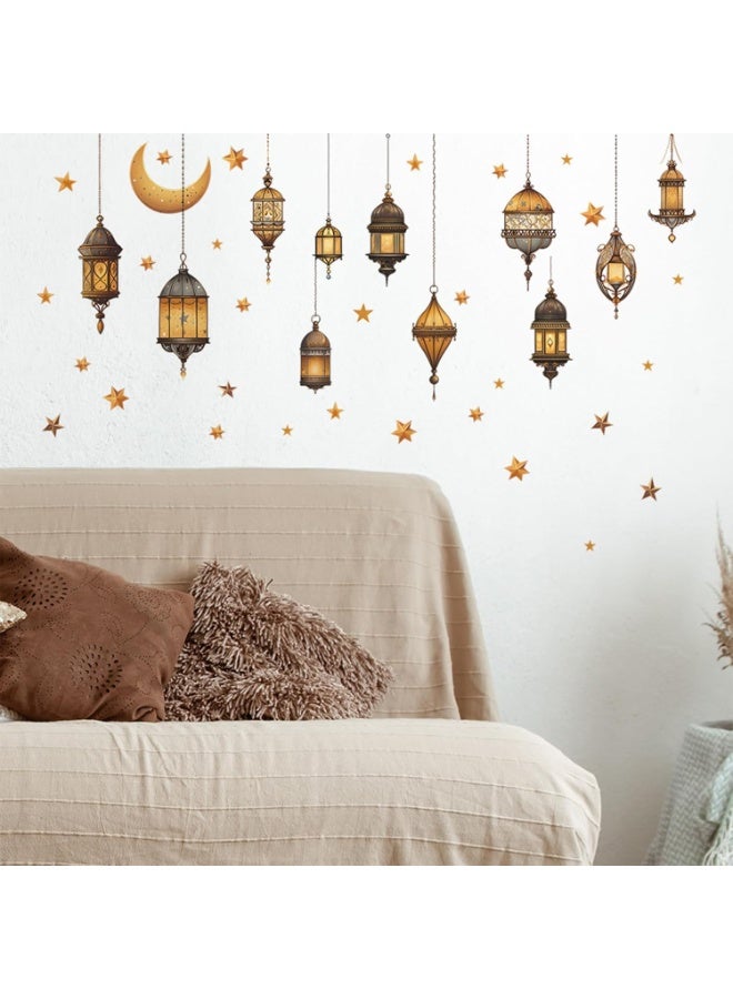 المنزل ديكور رمضان ، ملصقات الحائط الإسلامية ، ملصقات عيد الفطر ، مصباح مبارك رمضان ، ملصقات نجوم القمر ، ملصقات نافذة غرفة المعيشة غرفة النوم - Image 5