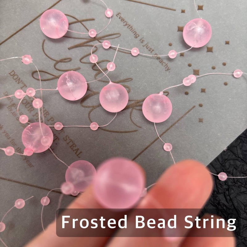 TeaSu 24Pcs Floating Bead String for Floating Candle Centerpieces, Colorful Pearl Bead for Vase Filler, Table Centerpiece, Wedding Reception and Home Decoration - Pink - Image 4