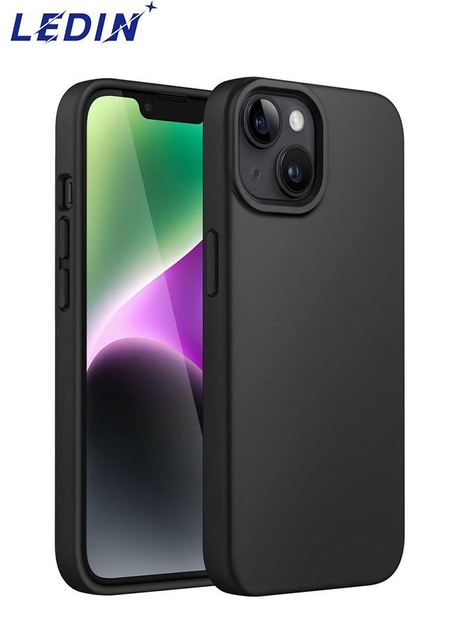 ليدين جراب سيليكون لهاتف iPhone 14 Plus، جراب هاتف كامل الجسم، ناعم الملمس، غطاء مقاوم للصدمات مع بطانة من الألياف الدقيقة - Image 1