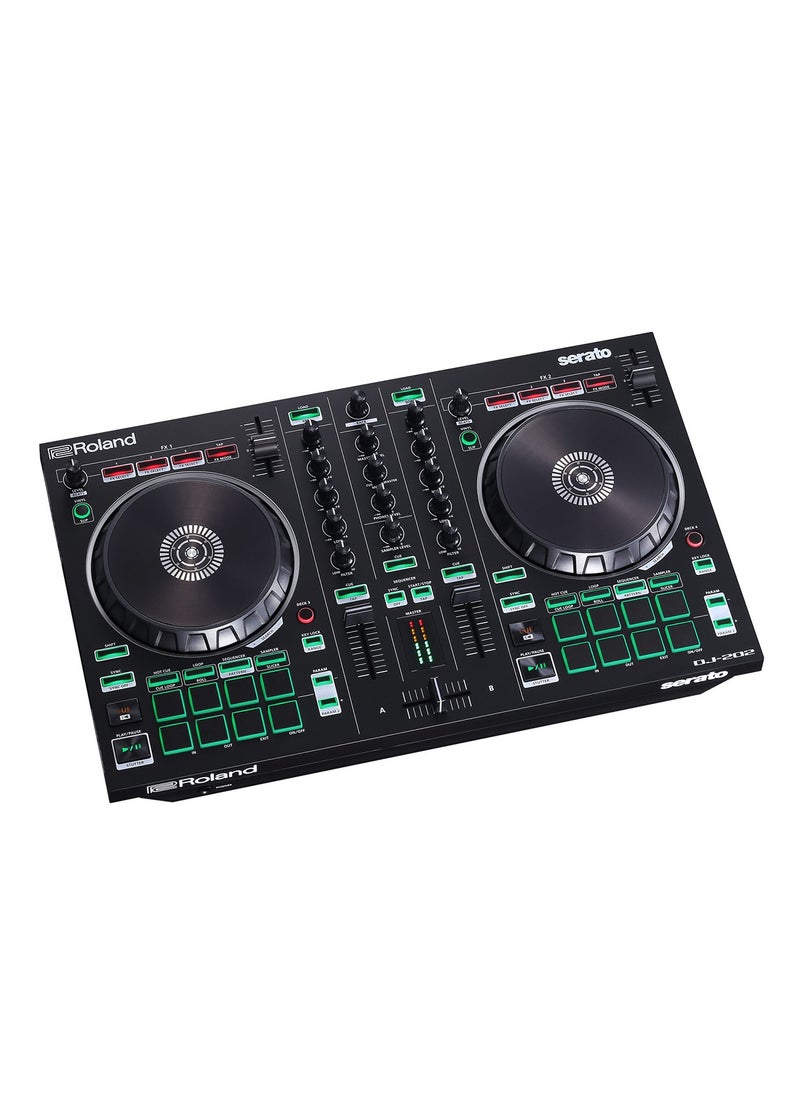 2-channel, 4-deck DJ Controller for Serato with Built-in TR-series Drum Sounds, Sequencer, 8 Pads, Transport Controls, Microphone Input with Vocal FX, and Serato DJ Lite Software