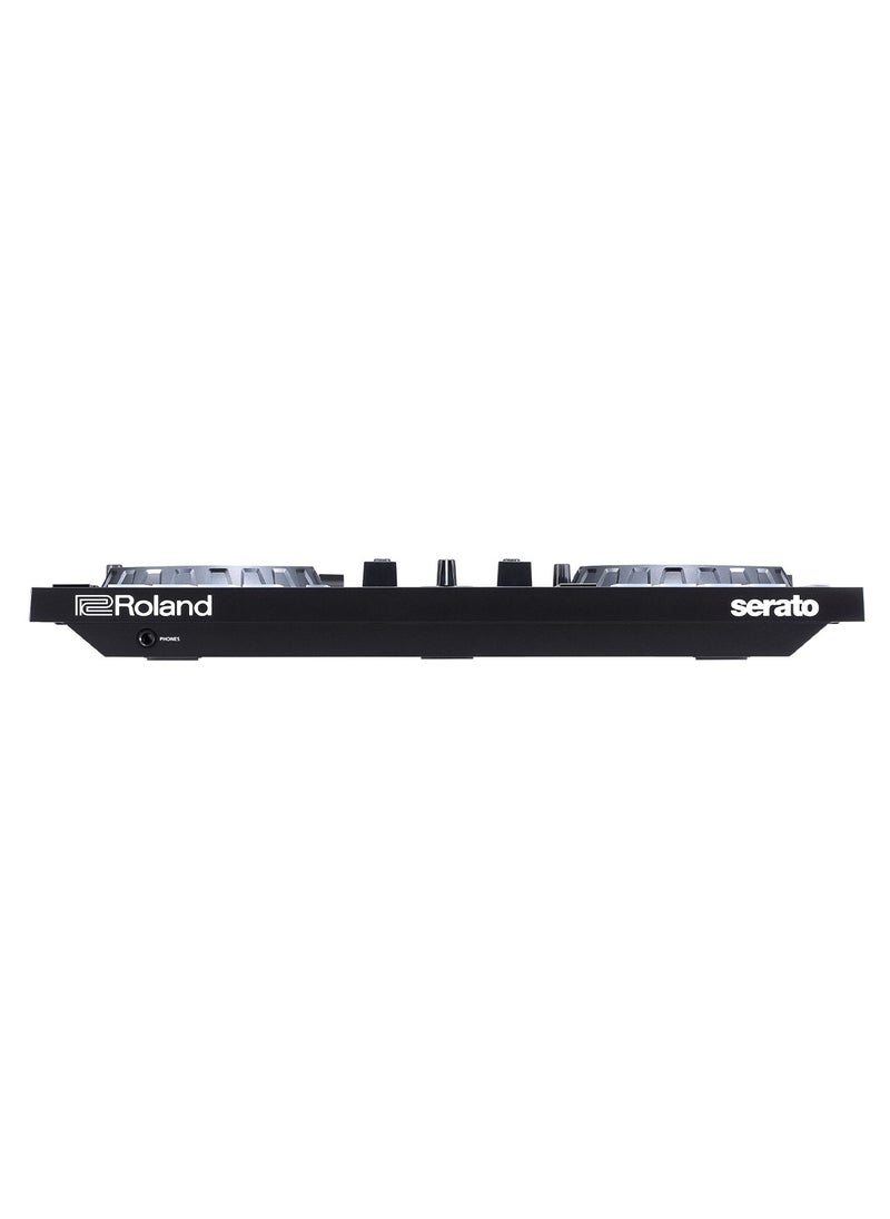 2-channel, 4-deck DJ Controller for Serato with Built-in TR-series Drum Sounds, Sequencer, 8 Pads, Transport Controls, Microphone Input with Vocal FX, and Serato DJ Lite Software