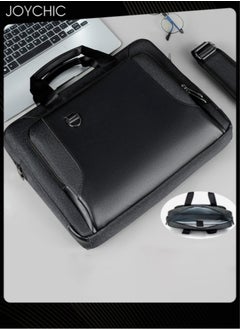 Joychic 15.6 Inch Business Multi-Pocket Laptop Sleeve Briefcase Large Capacity Shoulder Bag Electronic Accessories Organizer Waterproof Messenger Carrying Case Black  - Image 1