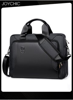Joychic 15.6 Inch Business Multi-Pocket Laptop Sleeve Briefcase Large Capacity Shoulder Bag Electronic Accessories Organizer Waterproof Messenger Carrying Case Black  - Image 3