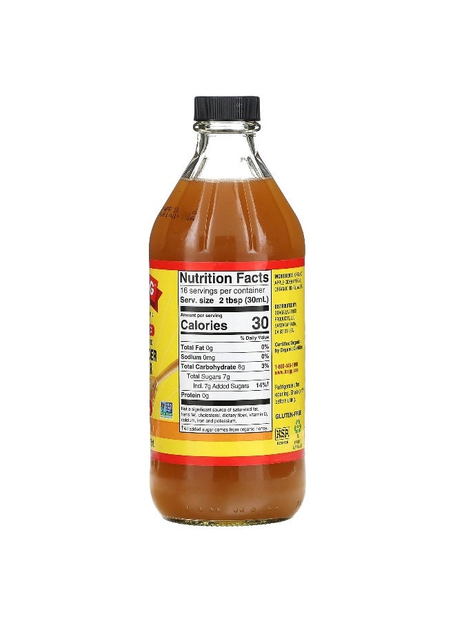 Bragg Bragg, Organic Apple Cider Vinegar With The 'Mother', Honey, 16 fl oz (473 ml)  - Image 2