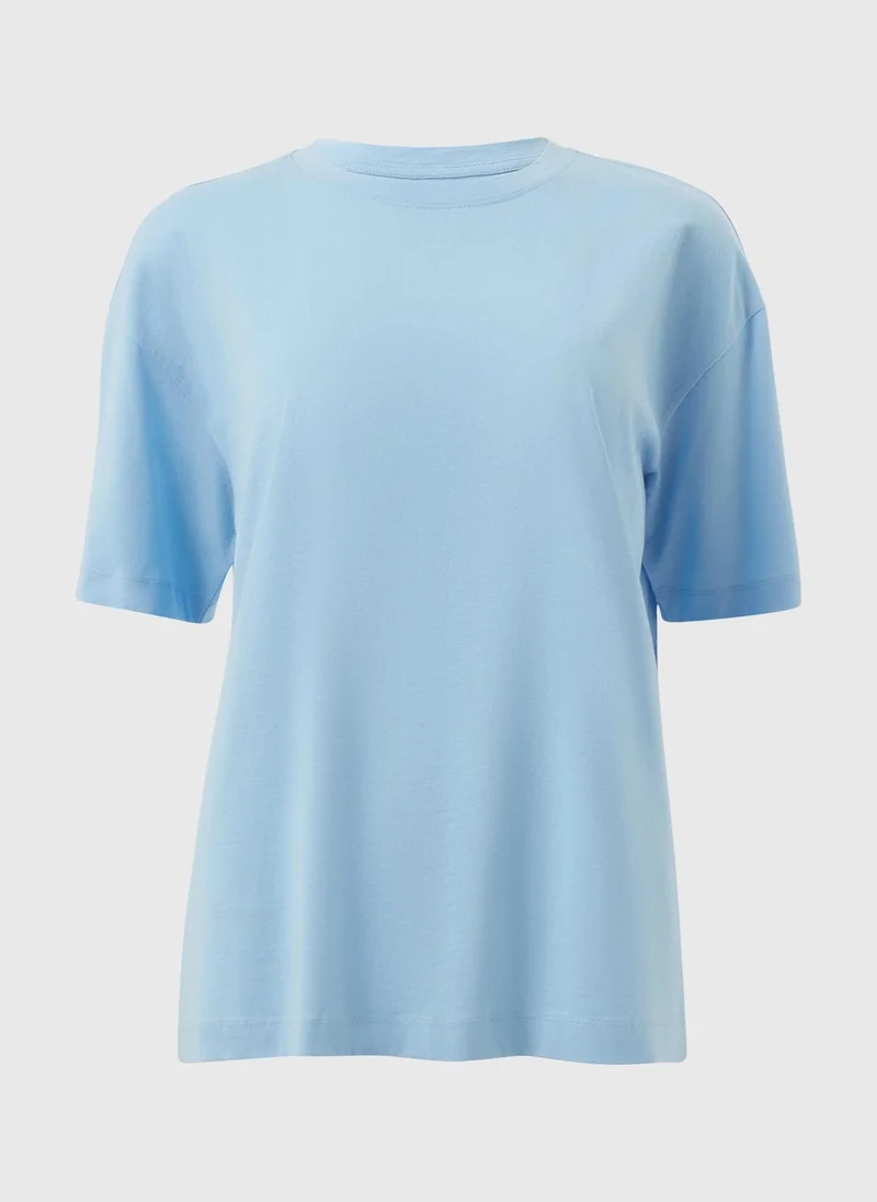 Matalan Blue Light Blue Oversized Fit T-Shirt for Women | Best Price UAE