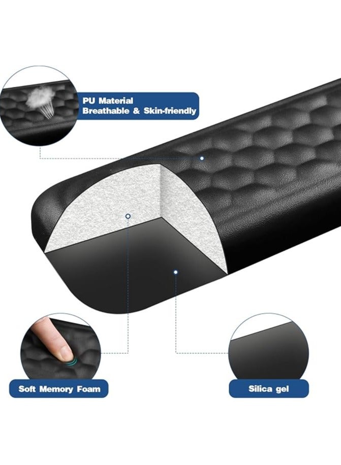 erorex Keyboard Wrist Rest,Keyboard Pad Upgrade Enlarge Gel Memory Foam Set Keyboard Rest Cushion Support for Office, Computer Laptop Comfortable Lightweight for Easy Typing Pain Relief, Black - Image 2