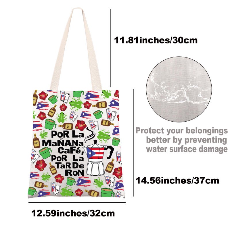 G2TUP Singer Puerto Rico Tote Bag Chair and Palm Gifts Por La Manana Cafe Gifts Latin Music Fans Shoulder Bag (Por La) - Image 4