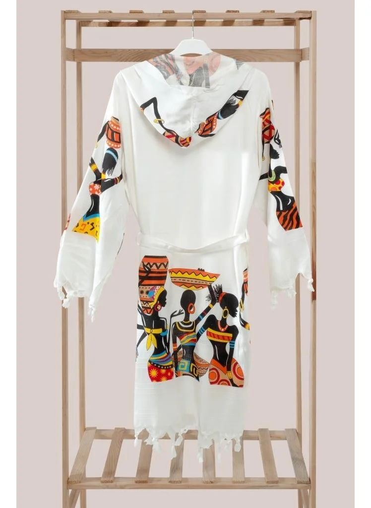 مالبيري Marine Hooded Bamboo Beach Dress Bathrobe