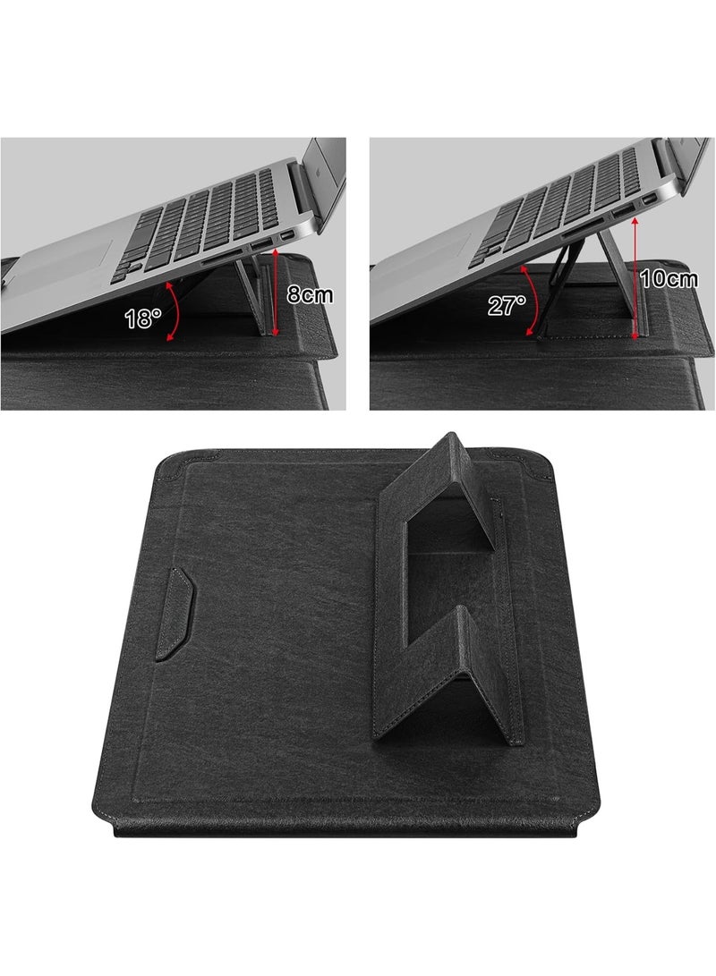 Soofam 14 Inch Laptop Sleeve Case with Stand Feature for Mac Book Pro 14 2021/ASUS Vivobook 14/HP Pavilion X360/IdeaPad 14/Dell HP ASUS Acer Huawei Matebook 14'',Compatible 13.6-14'' PC,Black - Image 4