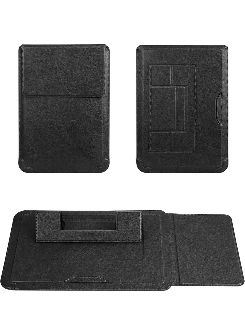 Soofam 14 Inch Laptop Sleeve Case with Stand Feature for Mac Book Pro 14 2021/ASUS Vivobook 14/HP Pavilion X360/IdeaPad 14/Dell HP ASUS Acer Huawei Matebook 14'',Compatible 13.6-14'' PC,Black - Image 2
