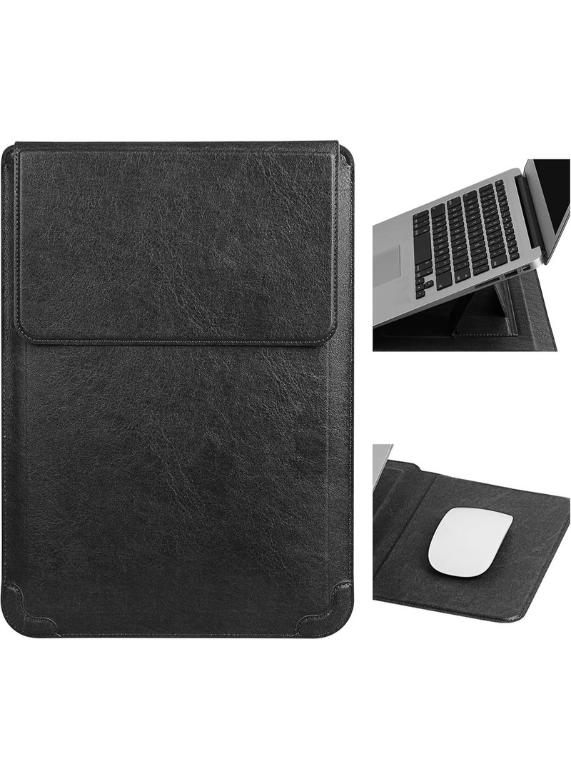 Soofam 14 Inch Laptop Sleeve Case with Stand Feature for Mac Book Pro 14 2021/ASUS Vivobook 14/HP Pavilion X360/IdeaPad 14/Dell HP ASUS Acer Huawei Matebook 14'',Compatible 13.6-14'' PC,Black - Image 1