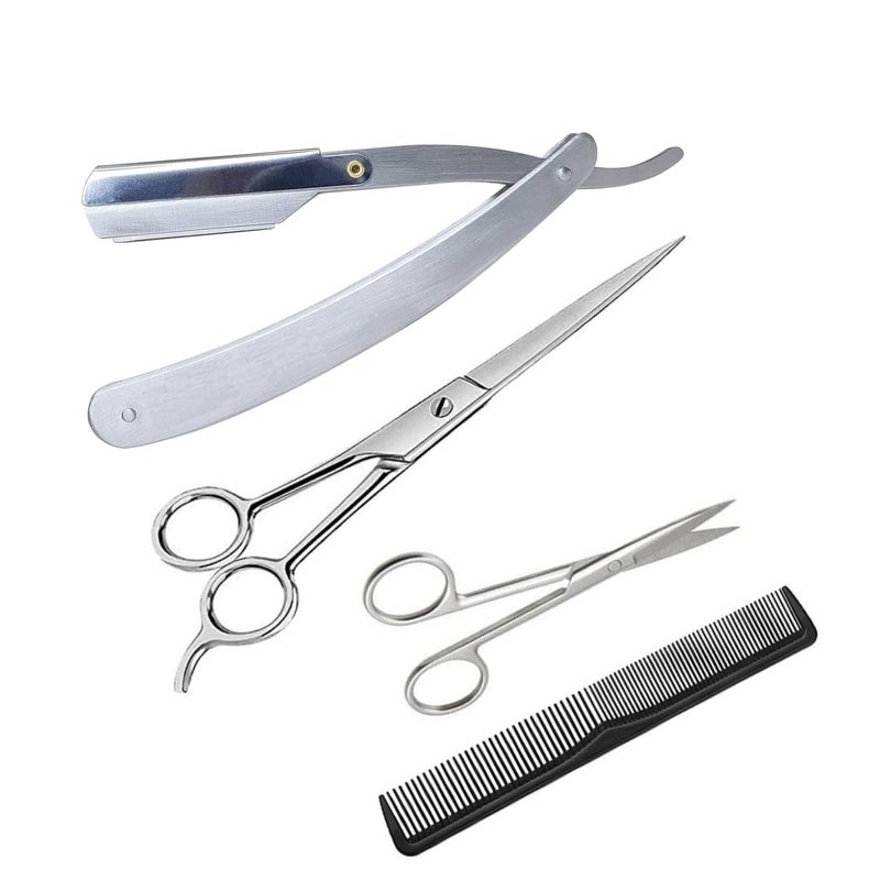 Doberyl Professional Salon Barber Hair Cutting Scissors Men Beard and Mustache Styling Trimming Scissor (Combo of 4) - Image 4