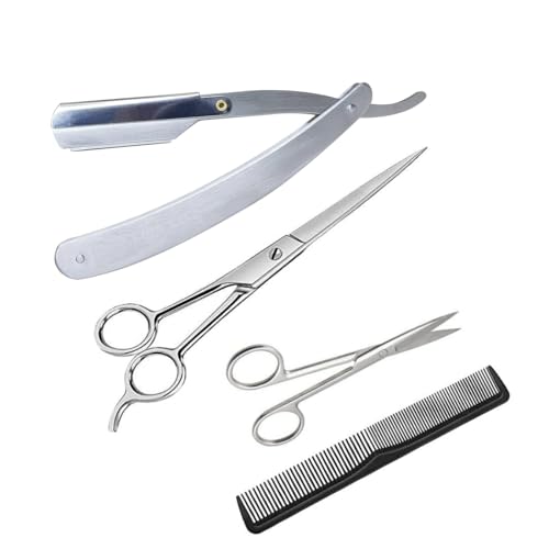 Doberyl Professional Salon Barber Hair Cutting Scissors Men Beard and Mustache Styling Trimming Scissor (Combo of 4) - Image 1