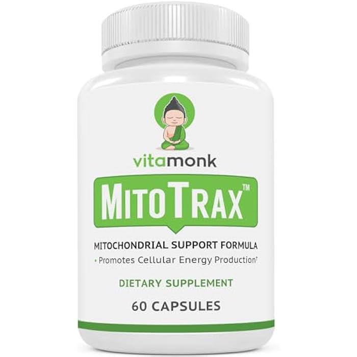 VitaMonk Mitochondrial Supplements - MitoTrax - Revitalize and Repair Cells - Mitochondria Supplement for Cellular Energy - Advanced Mitochondrial Formula - PPQ Supplement Formula - 60 Capsules - Image 1