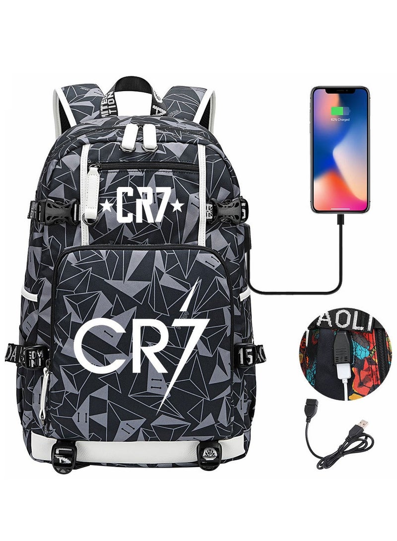 CR7 USB Printed Earphones For Youth Leisure Travel Backpack 