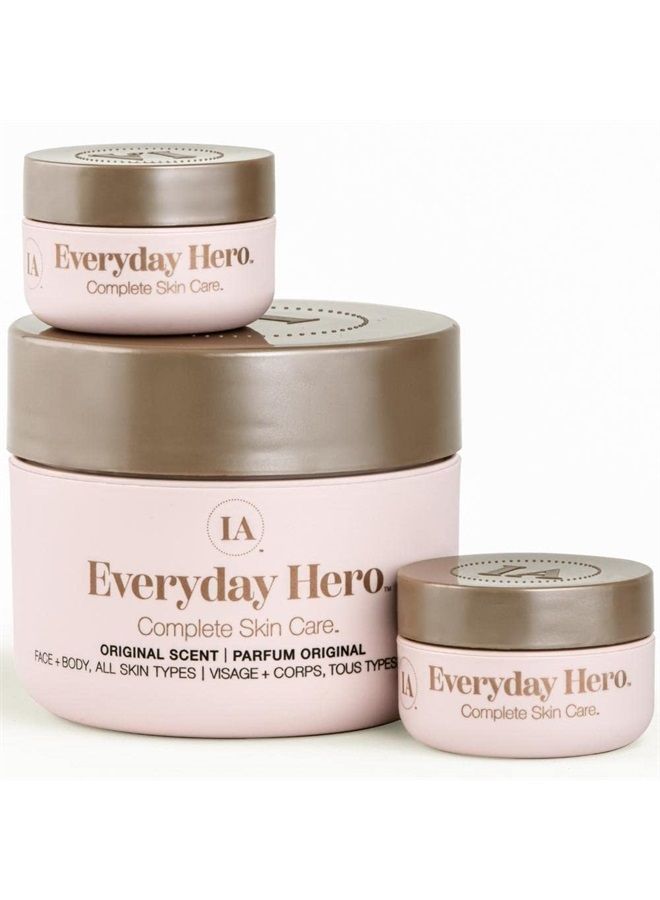InfiniteAloe , Aloe Vera Body & Face Moisturizer – Original Scent Face Cream, Body Cream, Hand Lotion for Dry Skin – 1 Large Jar (8 Oz.) & 2 Travel Jars (0.5 Oz.) - Image 1