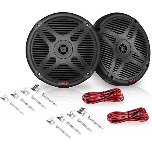 Pyle 6.5 Inch Bluetooth Marine Speakers - 2-way IP-X4 Waterproof and Weather Resistant Outdoor Audio Dual Stereo Sound System with 600 Watt Power and Low Profile Design - 1 Pair - PLMRBT65B (Black) - Image 4