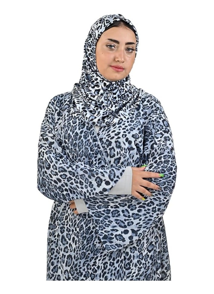 SolSuave Women's Fashion Swimsuit Long Sleeve Burkini Full Cover Muslim Swimwear with leopard print. 4pcs Islamic Burkinis Wear of Hijab, Long Sleeve, Long Pants, and Chiffon. - pzsku/Z158F69B6B77D949038CDZ/45/_/1709402543/d5e2aadf-6247-4966-b40c-98b13102b080