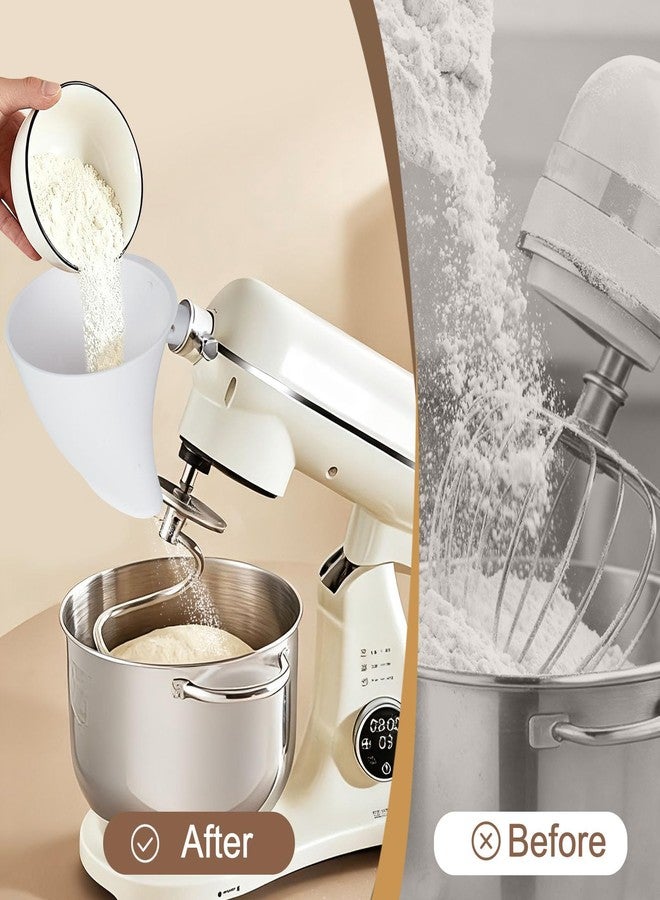 FIMXSD Flour Funnel for Kitchen Aid Mixer, Fits Tilt-Head 4.5-5 Qt (KSM150), Precise Pouring No-Mess Attachment for Dry Flour and Liquid Eggs, Dishwasher Safe - Image 3