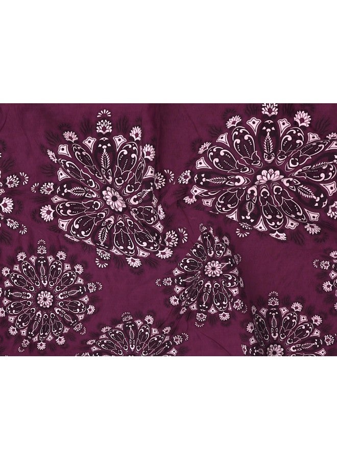 RD TREND Presents Luxurious Glace Cotton Super Soft 210 TC 360° Elastic Fitted Bedsheets Single Bed Size (72 x 48 x 8 Inch) with 1 Pillow Cover Size (28 x18), Color- Wine, Floral - Image 2