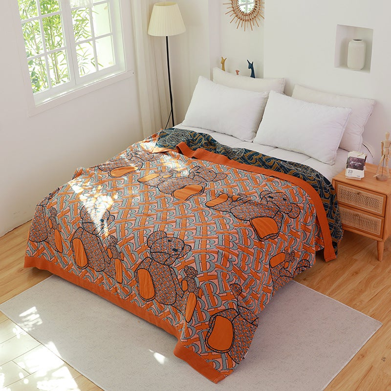 Summer Five-Layer Gauze Towel Quilt Office Nap Blanket Cotton Air Conditioning Towel Blanket - Image 1