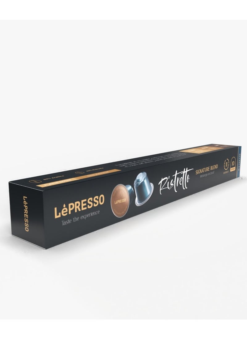 LePRESSO Aluminum Capsules for Nespresso Blended 10pc/ Ristretto/ 70% Arabica - 30% Robusta Blend/ Original Blend  - Image 4