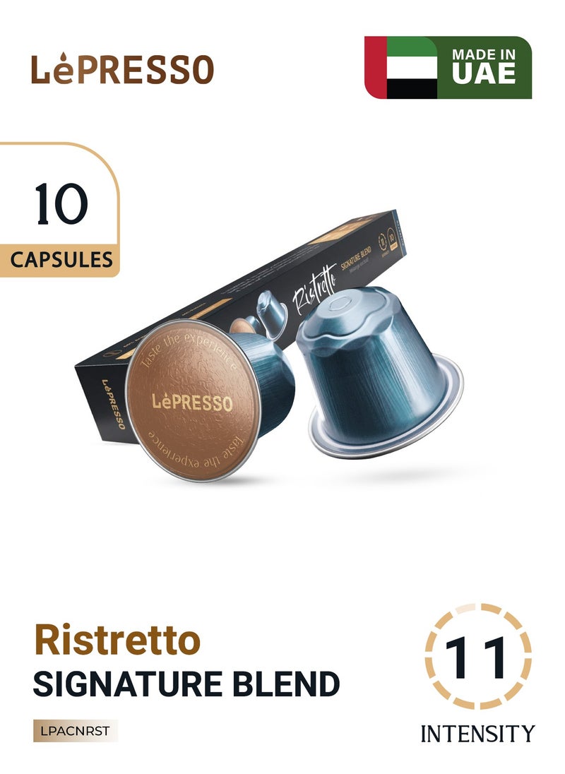 LePRESSO Aluminum Capsules for Nespresso Blended 10pc/ Ristretto/ 70% Arabica - 30% Robusta Blend/ Original Blend  - Image 1