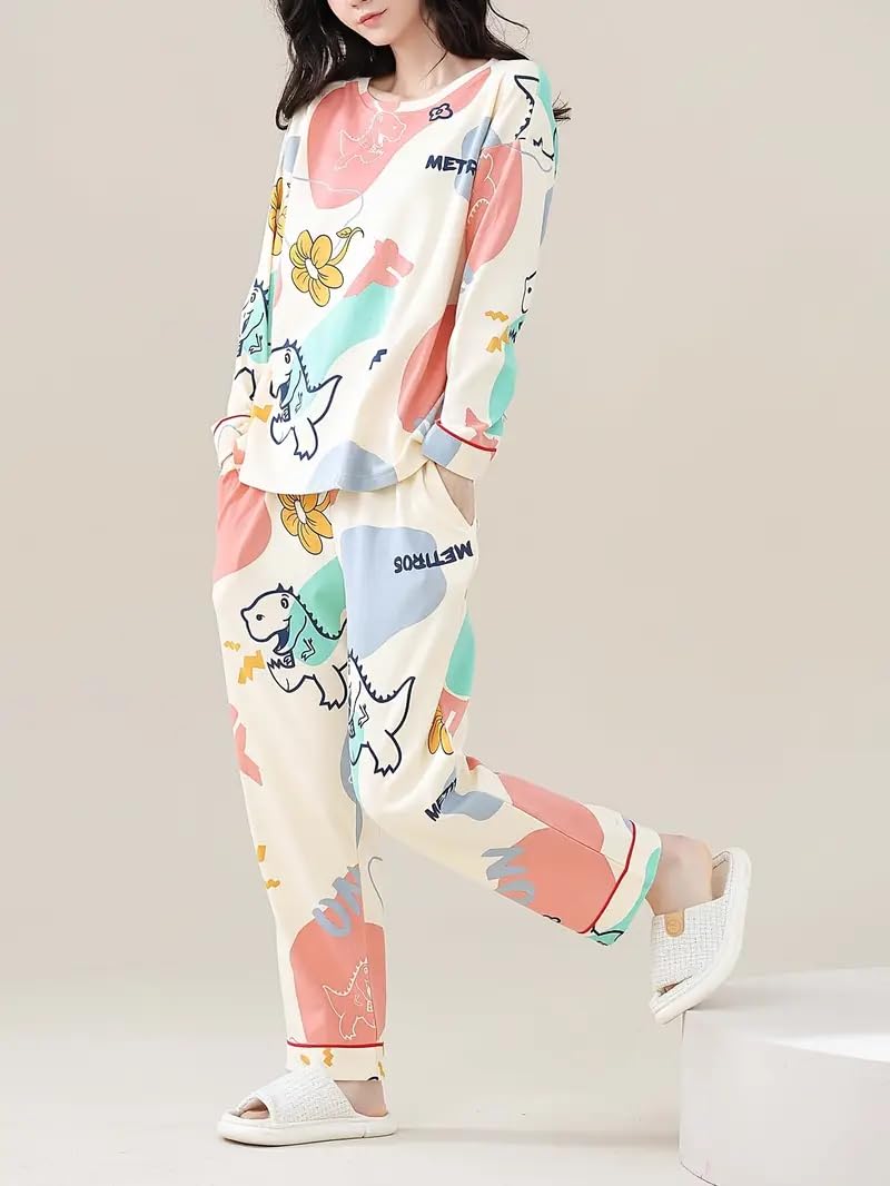 Celary Korean Style Women’s Night Suit|| Cute Printed Pajama Set|| Long Sleeve Top & Pants|| Soft Cotton Loungewear||Winter Night Suit - Image 5