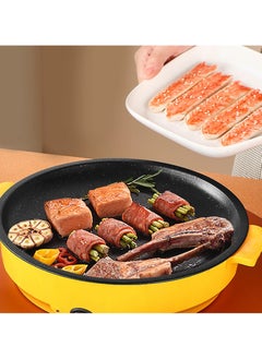 KYD Electric Grill Pan BBQ Teppanyaki Grill Pan Temperature Control Non Stick Household Multi-functional Small Baking Pan 600W Convenient Barbecue Oven Dark Green 30 cm  - Image 5