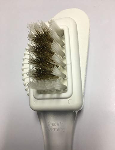 Pedag Suede Shoe Cleaner Brush, German Made, 4-Way Cleaning & Refreshing for Suede Leather Products with Brass & Nylon Bristles, 1 Brush - Image 2