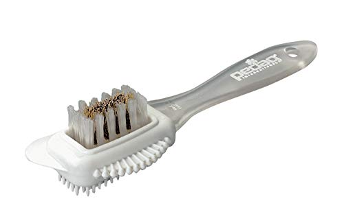 Pedag Suede Shoe Cleaner Brush, German Made, 4-Way Cleaning & Refreshing for Suede Leather Products with Brass & Nylon Bristles, 1 Brush - Image 1