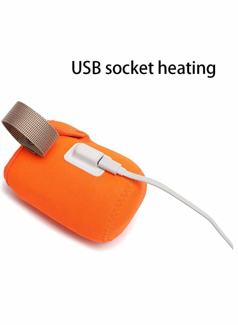 KASTWAVE حقيبة تسخين الزجاجات غطاء تسخين الحليب غطاء زجاجة الرضاعة غطاء ساخن محمول لمشروبات زجاجة الأطفال للسفر بالسيارة والتسوق (برتقالي) - Image 2