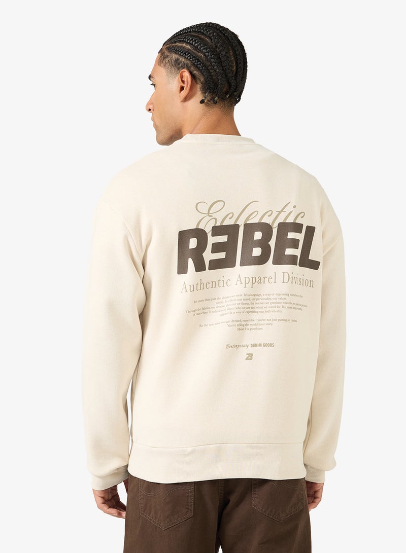 JJ Rebel Text Print Regular Fit Crew Neck Sweatshirt - Image 2