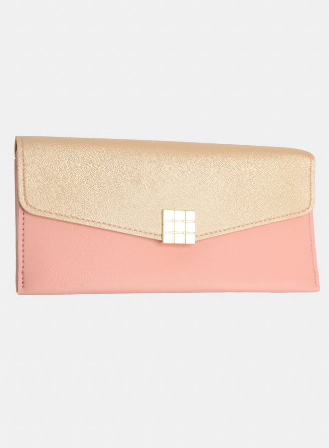 Akher el Ankoud Women's leather wallet with multiple pockets and a square lock  - Image 1