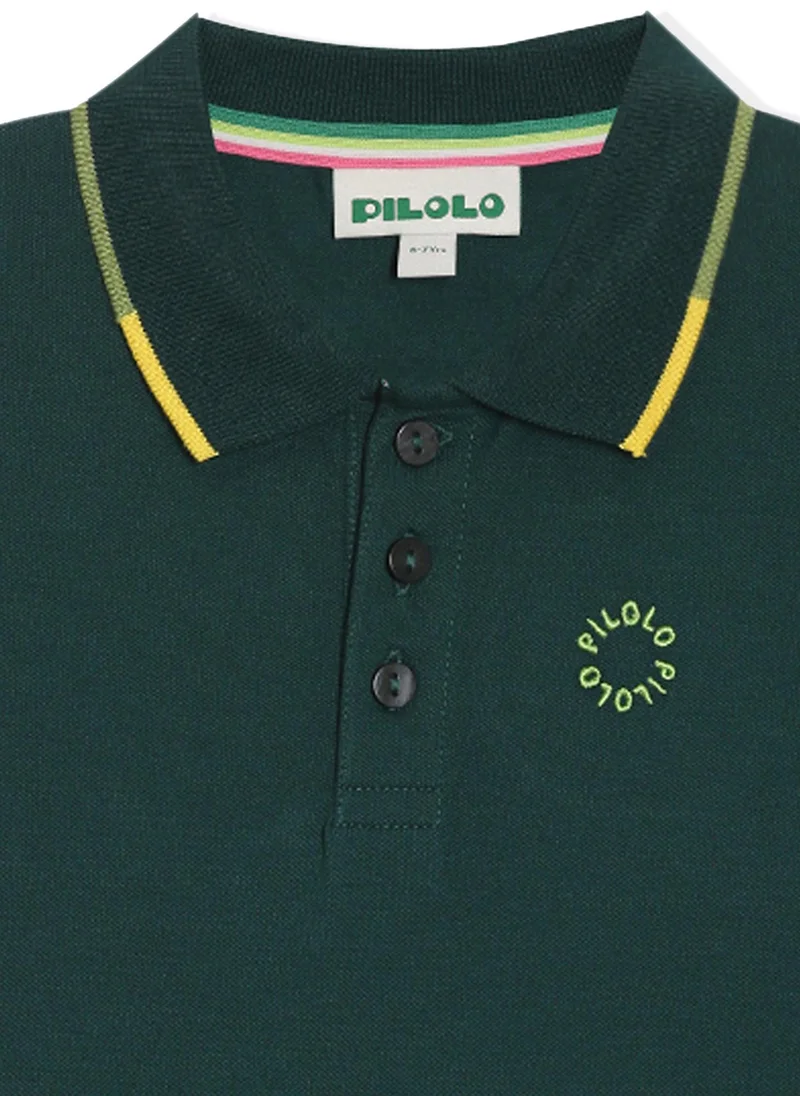 Pilolo Classic Unisex Knit Cotton Polo - Green