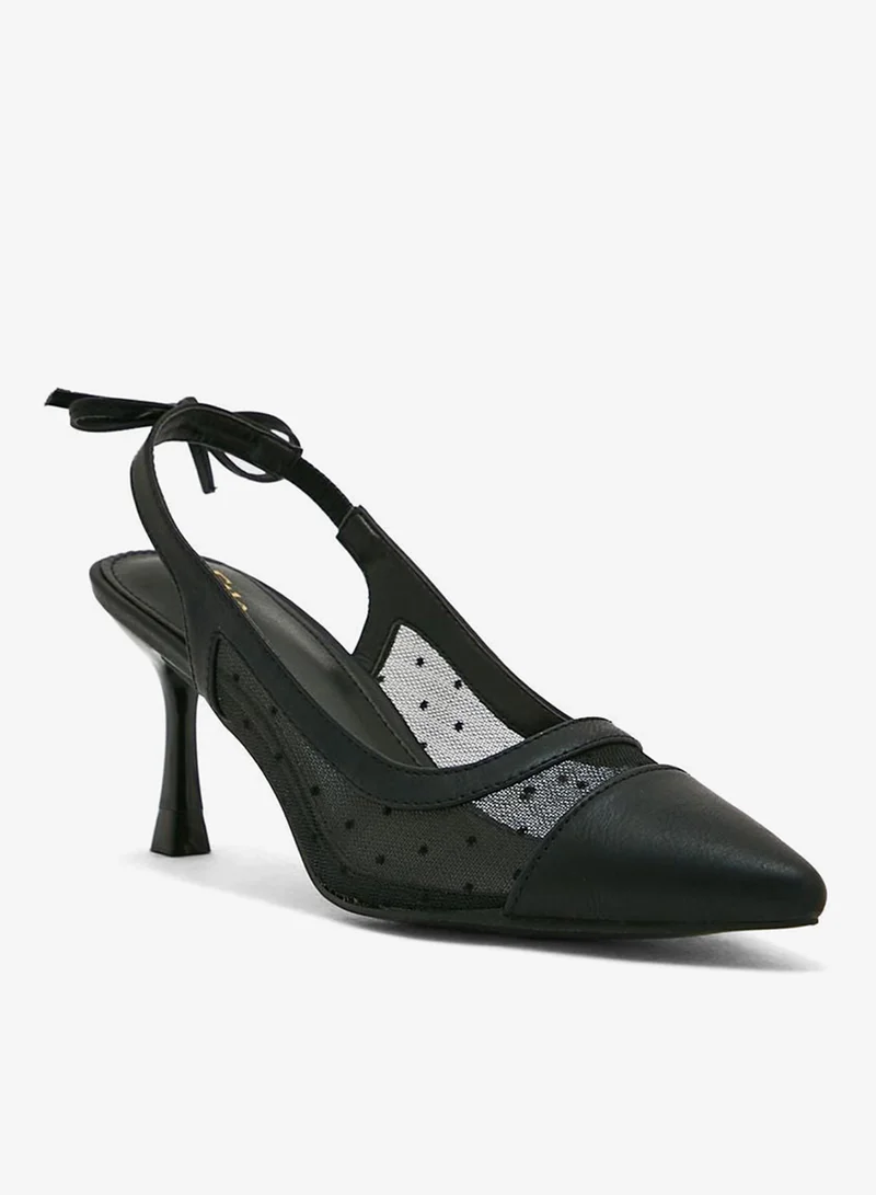 ELLA Polka Dot Bow Strap Pointed Pump