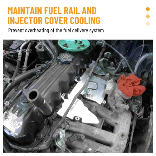 Racewill Fuel Rail & Injector Cover Kit Heat Shield Kit 010378 Compatible with 1997-2004 Jeep Grand Cherokee Wrangler TJ 4.0L Engine - Image 5