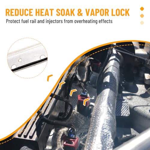 Racewill Fuel Rail & Injector Cover Kit Heat Shield Kit 010378 Compatible with 1997-2004 Jeep Grand Cherokee Wrangler TJ 4.0L Engine - Image 4