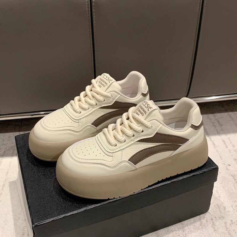 Girls' 2025 Spring New Color Matching Thick-Soled German Training Shoes Boys Middle And Big Children'S All-Match Casual Sports Sneakers - Image 4