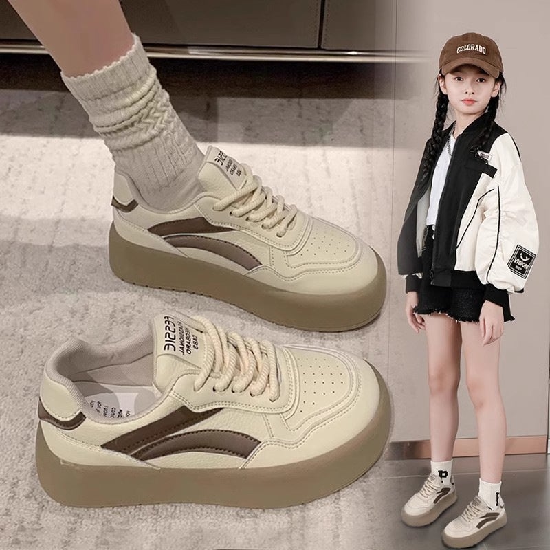 Girls' 2025 Spring New Color Matching Thick-Soled German Training Shoes Boys Middle And Big Children'S All-Match Casual Sports Sneakers - Image 2