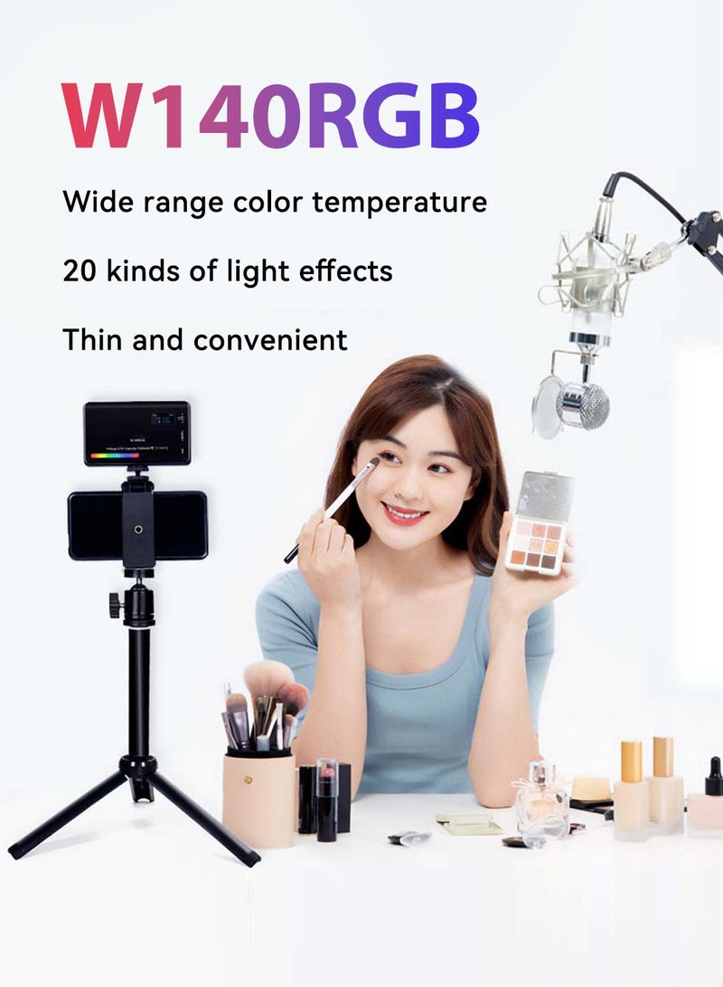 LEOKOR Photography Color Fill Light, W140 RGB LED Video Light, Portable LED Camera Light, 2500K-9000K Dimmable 20 Lighting Effects, Rechargeable LED Lighting for Photography, Video Conference, TikTok, Vlog - Image 4