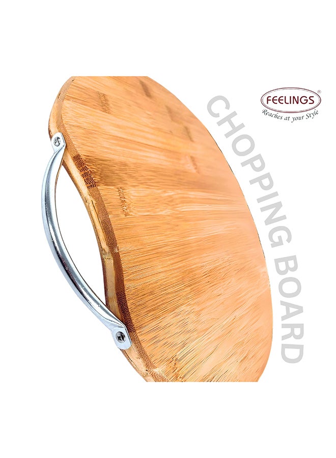 Feelings Wooden Chopping Board Bamboo Cutting Board ROUND Diameter 34cm x1.8 cm  - Image 3