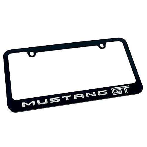 Ford Mustang GT Black Metal License Plate Frame - Image 1