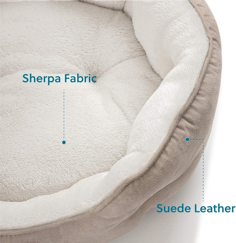 KASTWAVE Long use oriented quality Washable Dog Bed for Small Dogs and Puppies, Round Indoor Cat and Kitten Bed with Slip-Resistant Bottom, Soft Cozy Pet Cushion, 20 Inch Camel Color, Ideal for Small Pets Global assorted color picks - Image 5
