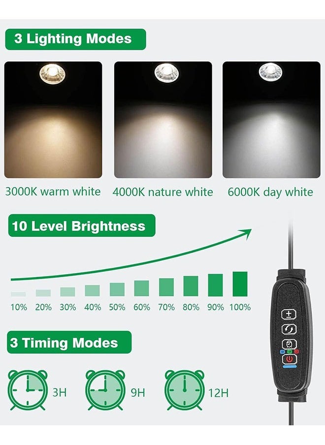 YelaJoy Dimmable LED Spot Lights Indoor Uplighting - 3W USB Powered Floor Spot Lights Uplights Indoor Accent Light for Plants with 3 Color Lighting Modes & Auto On/Off Timer Function(3h,6h,9h), (Black)  - Image 3