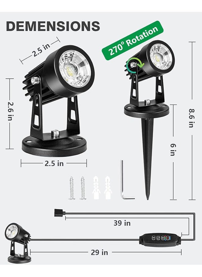 YelaJoy Dimmable LED Spot Lights Indoor Uplighting - 3W USB Powered Floor Spot Lights Uplights Indoor Accent Light for Plants with 3 Color Lighting Modes & Auto On/Off Timer Function(3h,6h,9h), (Black)  - Image 2