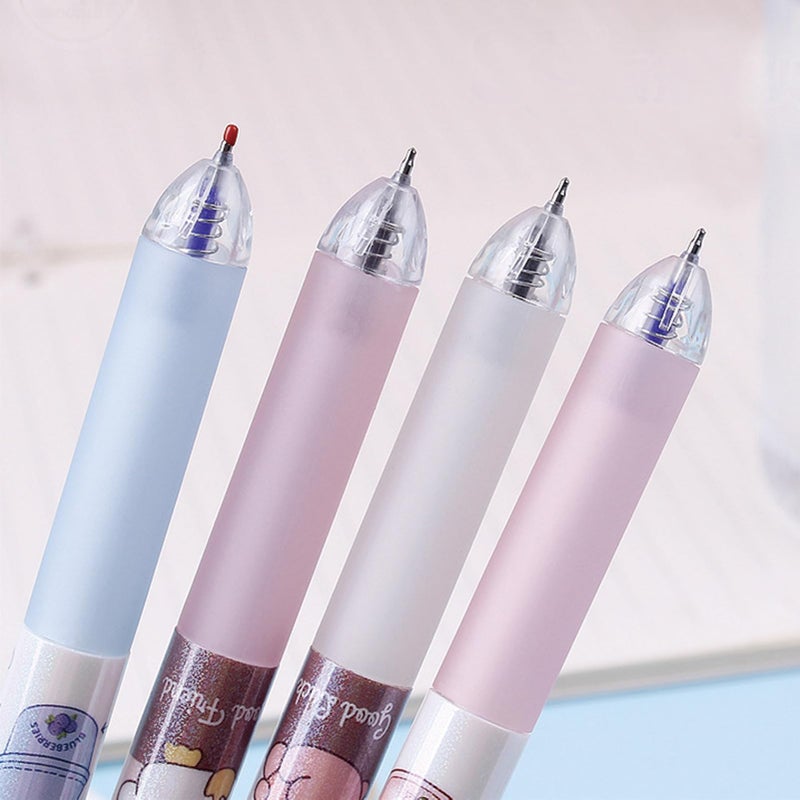 MOZXIRZ 4 Pcs Erasable Gel Pens Cartoon Retractable Erasable Pens Cute Animal Erasable Pens 0.5mm Blue Ink Writing Pen Office School Pens Women Girls Boys (Animal-Blue Ink) - Image 5